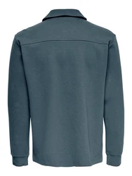 ONLY & SONS Langarmhemd New Kodyl ONSNEWKODYL OVERSHIRT SWEAT NOOS Blau/Hellblau