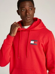 Tommy Jeans Sweatshirt TJM REG ESSENTIAL FLAG HOOD EXT Rot