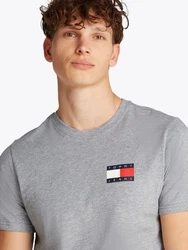 Tommy Jeans T-Shirt 'ESSENTIAL' Grau/Hellgrau
