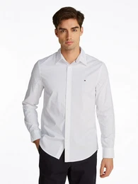 Businesshemd FLEX POPLIN KENT COLLAR SF SHIRT mit Logostickerei