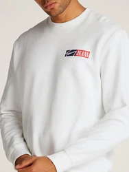 Tommy Jeans Sweatshirt TJM REG ENTRY GRAPHIC CREW EXT Weiß/Creme/Grau/Hellblau