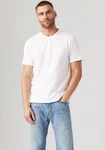 Levi's Henleyshirt mit Logo Stickerei Weiß/Creme