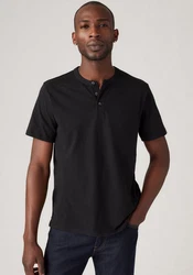 Levi's Henleyshirt mit Logo Stickerei Schwarz
