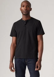 Levi's Henleyshirt mit Logo Stickerei Schwarz