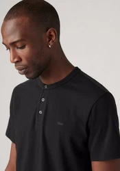 Levi's Henleyshirt mit Logo Stickerei Schwarz