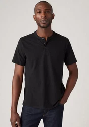Levi's Henleyshirt mit Logo Stickerei Schwarz