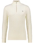 Gant Strickpullover Troyer COTTON CABLE HALF ZIP Creme/Weiß/Beige Gant Strickpullover Troyer COTTON CABLE HALF ZIP Creme/Weiß/Beige