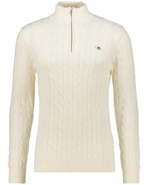 Strickpullover Herren Troyer COTTON CABLE HALF ZIP (1-tlg)