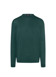 MAERZ Muenchen Wollpullover Dunkelgrün/Türkis/Grün