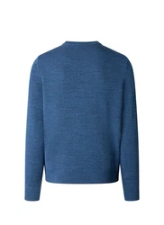 MAERZ Muenchen Strickfleece Pullover Rundhals Blau/Hellblau