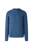 MAERZ Muenchen Strickfleece Pullover Rundhals Blau/Hellblau