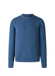 MAERZ Muenchen Strickfleece Pullover Rundhals Blau/Hellblau