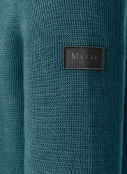 MAERZ Muenchen Strickfleece Pullover Rundhals Türkis/Grün