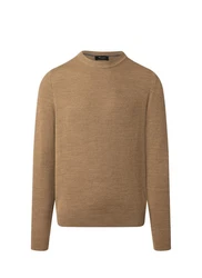 MAERZ Muenchen Strickfleece Pullover Rundhals Braun/Khaki/Beige