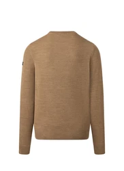 MAERZ Muenchen Strickfleece Pullover Rundhals Braun/Khaki/Beige