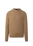 MAERZ Muenchen Strickfleece Pullover Rundhals Braun/Khaki/Beige