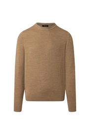 MAERZ Muenchen Strickfleece Pullover Rundhals Braun/Khaki/Beige