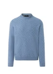 MAERZ Muenchen Strickfleece Pullover Rundhals 1/1 Arm Blau/Hellblau