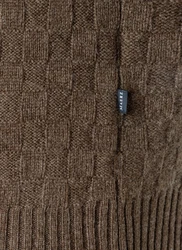 MAERZ Muenchen Strickfleece Pullover Rundhals 1/1 Arm Khaki/Braun/Dunkelgrün/Grau/Dunkelbraun