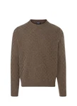 MAERZ Muenchen Strickfleece Pullover Rundhals 1/1 Arm Khaki/Braun/Dunkelgrün/Grau/Dunkelbraun