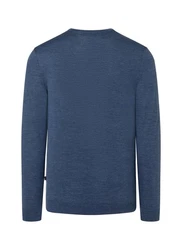 MAERZ Muenchen Strickfleece Pullover Rundhals Blau/Dunkelblau/Grau