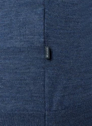 MAERZ Muenchen Strickfleece Pullover Rundhals Blau/Dunkelblau/Grau