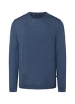 MAERZ Muenchen Strickfleece Pullover Rundhals Blau/Dunkelblau/Grau