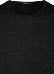 MAERZ Muenchen Strickfleece Pullover Rundhals Schwarz/Dunkelgrau