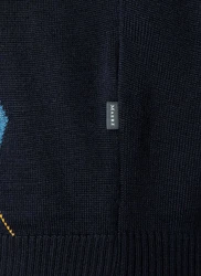 MAERZ Muenchen Rundhalspullover Blau/Hellblau/Dunkelblau