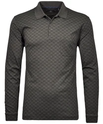 RAGMAN Langarm-Poloshirt Polo button LS Grau/Dunkelgrün/Dunkelgrau/Grün/Khaki