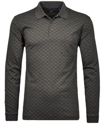 RAGMAN Langarm-Poloshirt Polo button LS Grau/Dunkelgrün/Dunkelgrau/Grün/Khaki