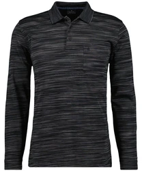 RAGMAN Langarm-Poloshirt Polo button LS Schwarz/Grau/Dunkelblau/Dunkelgrau