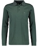 RAGMAN Langarm-Poloshirt Polo LS fish net Grün/Dunkelgrün