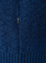 MAERZ Muenchen Strickfleece-Pullover Rundhals Blau/Dunkelblau/Hellblau