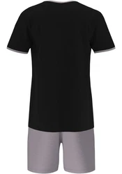 MUSTANG Schlafanzug (2 tlg) Oberteil Short schwarz/anthrazit