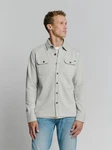 NO EXCESS Sweater Sweat Overshirt mit Knopfverschluss Grau/Hellgrau/Khaki