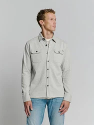 NO EXCESS Sweater Sweat Overshirt mit Knopfverschluss Grau/Hellgrau/Khaki
