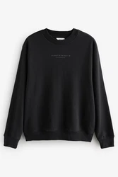 Next Sweatshirt Grafik-Sweatshirt mit Rundhalsausschnitt Schwarz/Dunkelgrau