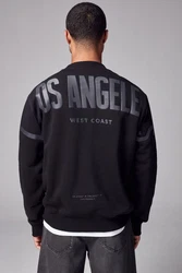 Next Sweatshirt Grafik-Sweatshirt mit Rundhalsausschnitt Schwarz/Dunkelgrau
