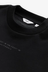 Next Sweatshirt Grafik-Sweatshirt mit Rundhalsausschnitt Schwarz/Dunkelgrau