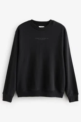Next Sweatshirt Grafik-Sweatshirt mit Rundhalsausschnitt Schwarz/Dunkelgrau