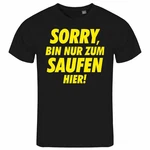 deinshirt Print-Shirt Herren T-Shirt Sorry bin nur zum saufen hier Lila/Gelb/Schwarz/Braun
