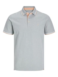 Poloshirt Polo Shirt JJEPAULOS Sommer Hemd Kragen Pique Cotton (1-tlg) 3613 in Hellgrau