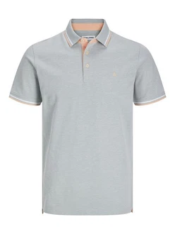 Jack & Jones Poloshirt JJEPAULOS POLO SS NOOS Hellgrau (3613)