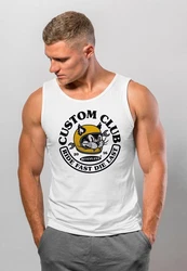 Neverless Tanktop Herren Biker Motiv Racing Cat Schriftzug Ride Fast Die Last Fashion Streetstyle Silber/Gelb/Braun