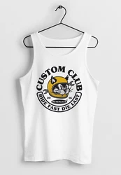 Neverless Tanktop Herren Biker Motiv Racing Cat Schriftzug Ride Fast Die Last Fashion Streetstyle Silber/Gelb/Braun