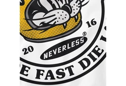 Neverless Tanktop Herren Biker Motiv Racing Cat Schriftzug Ride Fast Die Last Fashion Streetstyle Silber/Gelb/Braun
