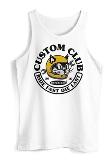Neverless Tanktop Herren Biker Motiv Racing Cat Schriftzug Ride Fast Die Last Fashion Streetstyle Silber/Gelb/Braun Neverless Tanktop Herren Biker Motiv Racing Cat Schriftzug Ride Fast Die Last Fashion Streetstyle Silber/Gelb/Braun