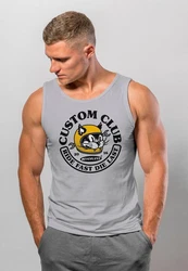 Neverless Tanktop Herren Biker Motiv Racing Cat Schriftzug Ride Fast Die Last Fashion Streetstyle Silber/Grau/Hellgrau