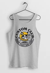 Neverless Tanktop Herren Biker Motiv Racing Cat Schriftzug Ride Fast Die Last Fashion Streetstyle Silber/Grau/Hellgrau